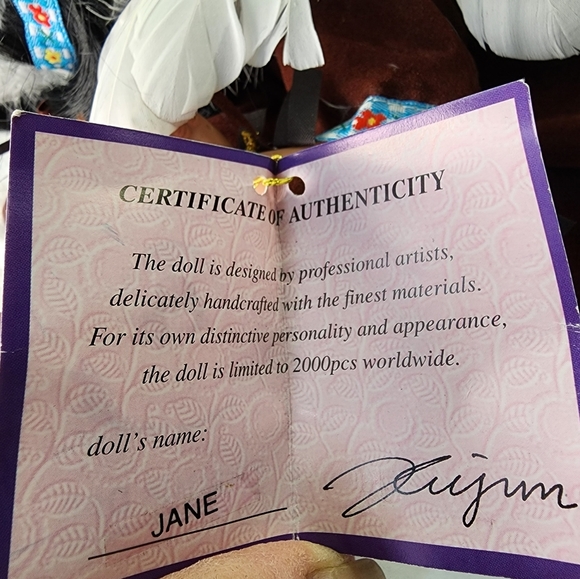 GOLDENVALE 1/2000 Native American Sleeping Baby Porcelain Doll on Pillow - Picture 9 of 10